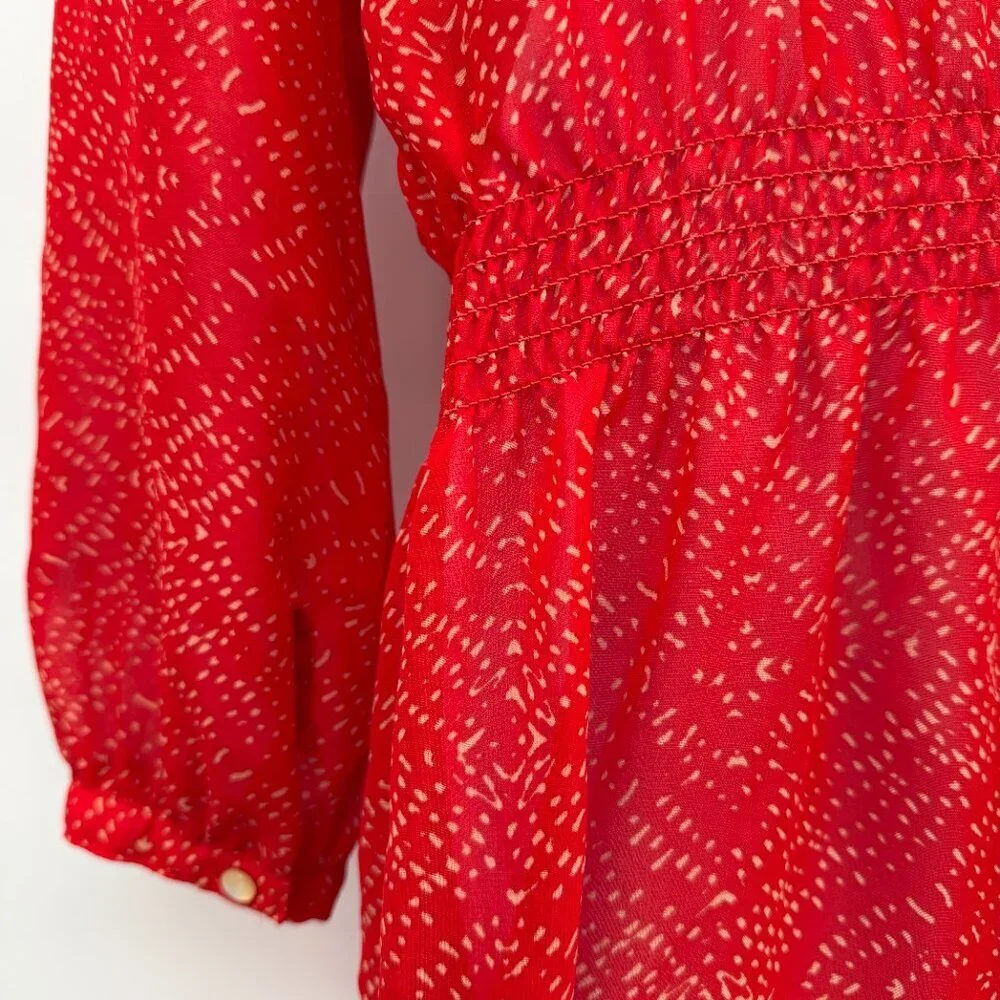 Lauren Ralph Lauren Women’s Red Long Sleeve  Knee Length Dress Spring Size 6